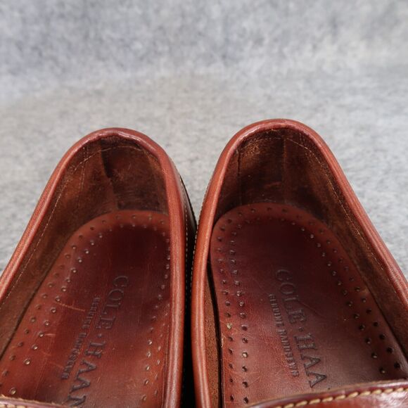 Cole Haan Shoes Mens 8.5 Loafers Leather Buckle Strap Moc Toe Handsewn Slip On